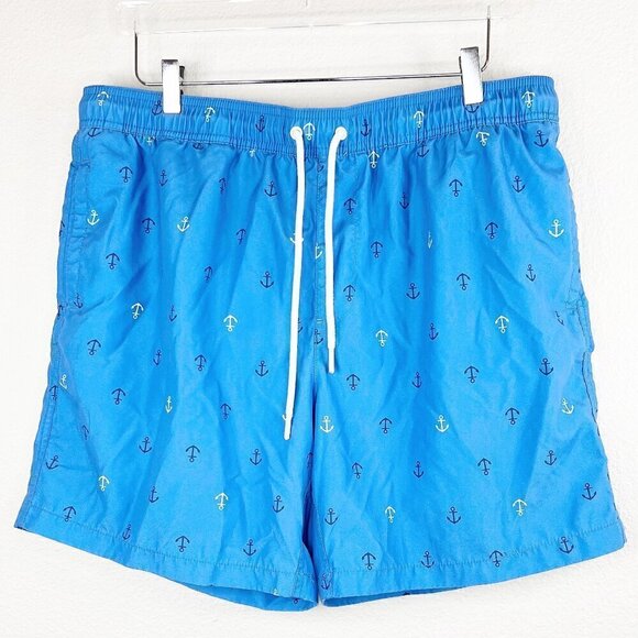 Amazon Essentials Men's 7" Quick-Dry Swim Trunk Blue Anchors Size XL - Picture 2 of 7